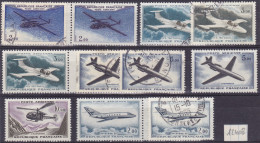 12408# LOT POSTE AERIENNE N° 38 à 42 ** & Obl MORANE SAULNIER CARAVELLE HELICOPTERE ALOUETTE NORATLAS MYSTERE 20 C 27 € - 1960-.... Mint/hinged