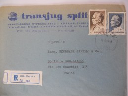 Yougoslavie Lettre Recommande De Zagreb 1971 Pour Torino - Lettres & Documents