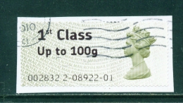 GREAT BRITAIN  -  2008  Post And Go  1st Class Up To 100g  Used On Piece As Scan - Post & Go (automaten)