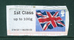 GREAT BRITAIN  -  2012  Post And Go  Union Jack  1st Class Up To 100g  Used On Piece As Scan - Post & Go (automaten)