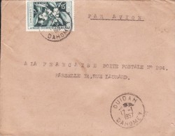 OUIDAH DAHOMEY AFRIQUE COLONIE FRANCAISE LETTRE PAR AVION POUR LA FRANCE STAMP TIMBRE LA CAFE MARCOPHILIE - Covers & Documents