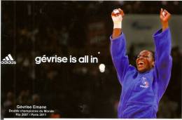 Carte Photo De Gévrise EMANE Championne Du Monde De JUDO 2011 Adidas - Kampfsport