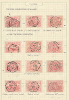 790/22 - Etude Sur 12 Timbres Chemin De Fer 50 C Oblitérés - Ensemble De VARIETES , Dont Répertoriées Catalogue  Balasse - Autres & Non Classés