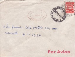 POINTE NOIRE CONGO AFRIQUE COLONIE FRANCAISE LETTRE PAR AVION VIA LA FRANCE TIMBRE FRANCHISE MILITAIRE ARMEE MARCOPHILIE - Covers & Documents