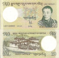 Bhutan P30, 20 Ngultrum, Palace / King Wangchuk, $4CV - Bhoutan