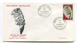 POLYNESIE FRANCAISE - Enveloppe Premier Jour  - Art Des îles Marquises - Pendant D'oreille - N° YT 54 Du 19 Déc. 1967 - FDC