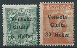 1918-19 VENEZIA GIULIA EFFIGIE 2 VALORI  MNH ** - ED737 - Venezia Giulia