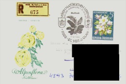 AUSTRIA. FDC ALPINE FLOWER. ST. VEIT AN DER GLAN. 1966. REGISTERED MAIL - Macchine Per Obliterare (EMA)