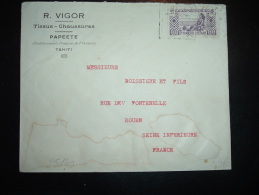 LETTRE TP 50 OBL. DAGUIN 24-3-36 PAPEETE TAHITI + R. VIGOR TISSUS CHAUSSURES - Covers & Documents