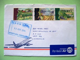 New Zealand 2014 Cover To Nicaragua - Grapes - Plane - Brieven En Documenten