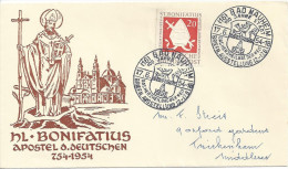 Germany (BRD) 1954  Mi.199  Bad Nauheim-Twickenham,England - Covers & Documents