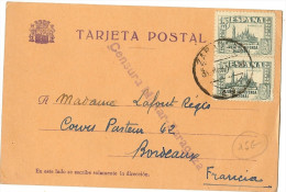 LMM12 - ESPAGNE CENSURA MILITAR ZARAGOZA SUR CARTE POSTALE MARS 1937 - Nationalistische Zensur