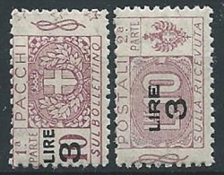 1923-25 REGNO PACCHI POSTALI 3 SU 10 LIRE SEZIONI MNH ** - ED776-6 - Colis-postaux