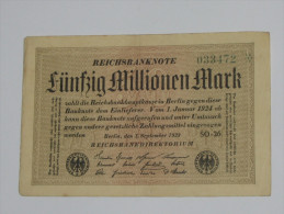 50 000 000 Funfzig Millionen Mark 1924 -  Reichsbanknote - Germany - Allemagne **** EN ACHAT IMMEDIAT **** - 50 Mio. Mark
