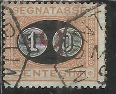 ITALIA REGNO ITALY KINGDOM 1890 1891 SEGNATASSE TAXES DUE TASSE MASCHERINE CENT. 10 SU 2 USATO USED - Postage Due