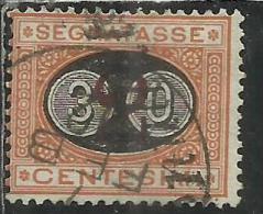 ITALIA REGNO ITALY KINGDOM 1890 1891 SEGNATASSE TAXES DUE TASSE MASCHERINE CENT. 30 SU 2 USATO USED - Postage Due