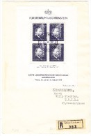 Liechtenstein Mi#bloc 3 Zu#141 3.Briefmarken Austellungsblock 30.7.1938 FDC-R-Brief Nach Bern Mit AK-Stempel - Air Post