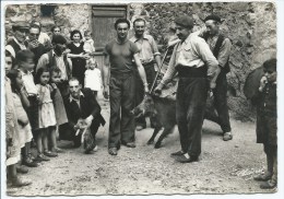 Aou@ TRES BELLE CPSM ANIMEE, CHASSEURS DE SANGLIERS, SANGLIER, ANDORRE, CACADORS DE CINGLARS, VALLS D'ANDORRA - Andorre