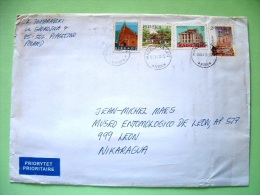 Poland 2010 Cover To Nicaragua - Buildings Houses Statues - Lettres & Documents