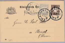 Heimat DE BY ERLANGEN 1901-7-24 Postkarte Mit 2 + 3 Pf. Nach Erlangen - Storia Postale