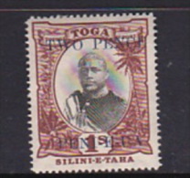 Tonga 1923 Two Pence On 1sh, Mint Hinged - Tonga (...-1970)