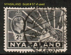 NYASALAND    Scott  # 57 VF USED - Nyassaland (1907-1953)