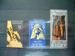 Egypt 1963 - MINT - Archaeology - Abu Simbel UNESCO (Scott 590/2 = 2 $) - Ongebruikt