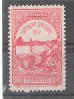 BRAZIL / Brasil Brésil , 1908, Yvert N° 142, 100 R Carmin, Exposition Nationale RIO De Janeiro, Neuf* TB, Cote 30 Euros - Unused Stamps