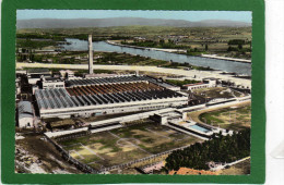 07  La Voulte  Le Terrain De Sports,La Piscine , L'usine, Au Fond Le Rhône CPSM  AERIENNE Grd Format Dentellé Année 1960 - La Voulte-sur-Rhône