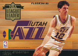 Basket, NBA League Leader, Fleer 94-95 : JOHN STOCKTON (Utah Jazz), NATE McMILLAN (Seattle Supersonics) - 1990-1999