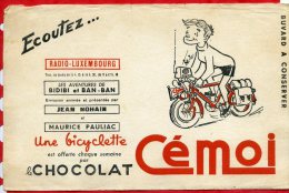 * BUVARD PUBLICITAIRE - Une Bicyclette Est Offerte Chaque Semaine Par Le CHOCOLAT CEMOI - Kakao & Schokolade