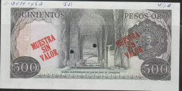 O)1979 COLOMBIA, SPECIMEN, BANKNOTE, 500 PESOS ORO, SAMPLE WORTHLESS, THE UNDERGROUND CHURCH OF ZIPAQUIRA SLAINA, NUMBE - Kolumbien