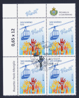 2012 SAN MARINO "EUROPA-VISIT" QUARTINA ANNULLO PRIMO GIORNO - Used Stamps