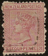 NZ 1874 4d Indian Red QV SG 155 CP C4a U #CW17 - Gebraucht