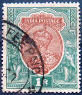 BRITISH INDIA 1910 1Re King George V Used Watermark : Single Large Star - 1911-35 King George V