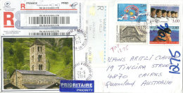 Belle Lettre Recommandée D'Andorre Adressée à Cairns (Queensland)en Australie.,et Retour - Cartas & Documentos