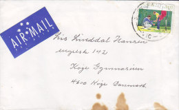 Australia Airmail Par Avion Label PORT FAIRY (Vic.) 19?? Cover To KØGE Denmark Playing Golf Stamp - Covers & Documents