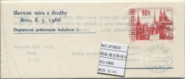 JF0620 Czechoslovakia 1966 Mail Delivery Carrier Pigeon Cover MNH - Aerogramas