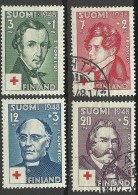 FINNLAND FINLAND 1948 Dichter Poets & Komponisten Red Cross Composers Michel 349 - 352 */o - Usati