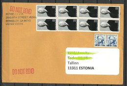 USA 2014 To ESTONIA Estland Estonie With 8 Alfred Hitchcock Stamps (uncanceled) - 2011-...