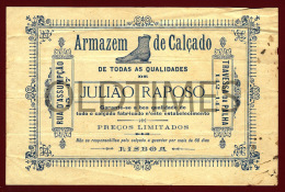PORTUGAL - LISBOA - ARMAZEM DO CALÇADO - JULIAO RAPOSO- 1900 OLD INVOICE - Portugal
