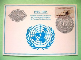 United Nations Vienna 1985 FDC Postcard - 40 Anniv. Of United Nations - Houses Under Snow - - Briefe U. Dokumente