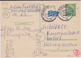 Bund Heuss P 26 Landpost Stempel Herfa ü Bad Hersfeld 1955 - Postkarten - Gebraucht