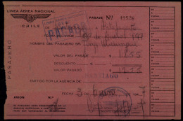 LAN Chile 1947. Vuelo Nacional. Santiago - Antofagasta. Domestic Flight. Santiago - Antofagasta. - Mundo