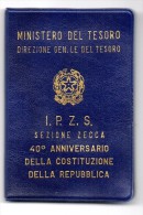 1988 ITALIA 40° ANNIVERSARIO DELLA COSTITUZIONE DELLA REPUBBLICA  L. 500 ARG. - Herdenking