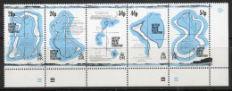 British Indian Ocean Territory 1994 - 18th Century Maps Plate 1D Bottom Marginals SG147-151 MNH - Face Value £1.66 - Territoire Britannique De L'Océan Indien