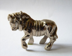 Rare FIGURINE KINDER  METAL ANIMAUX DE LA FERME 4 70's - U-EI CHEVAL - Metalen Beeldjes