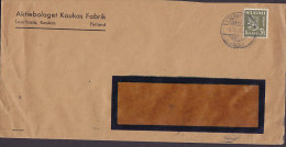 Finland Aktiebolaget KAUKAS FABRIK, LAURITSALA Kaukas 1943 Cover Brief Lion Arms Wappen Stamp - Covers & Documents