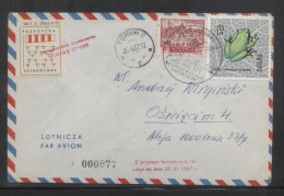 POLAND 1967 13TH NATIONAL GLIDING CHAMPIONSHIPS GLIDER FLOWN COVER CINDERELLA STAMP FLIGHT AIRPLANE AIRCRAFT - Gliders