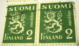 Finland 1945 Lion 2m X2 - Used - Usati